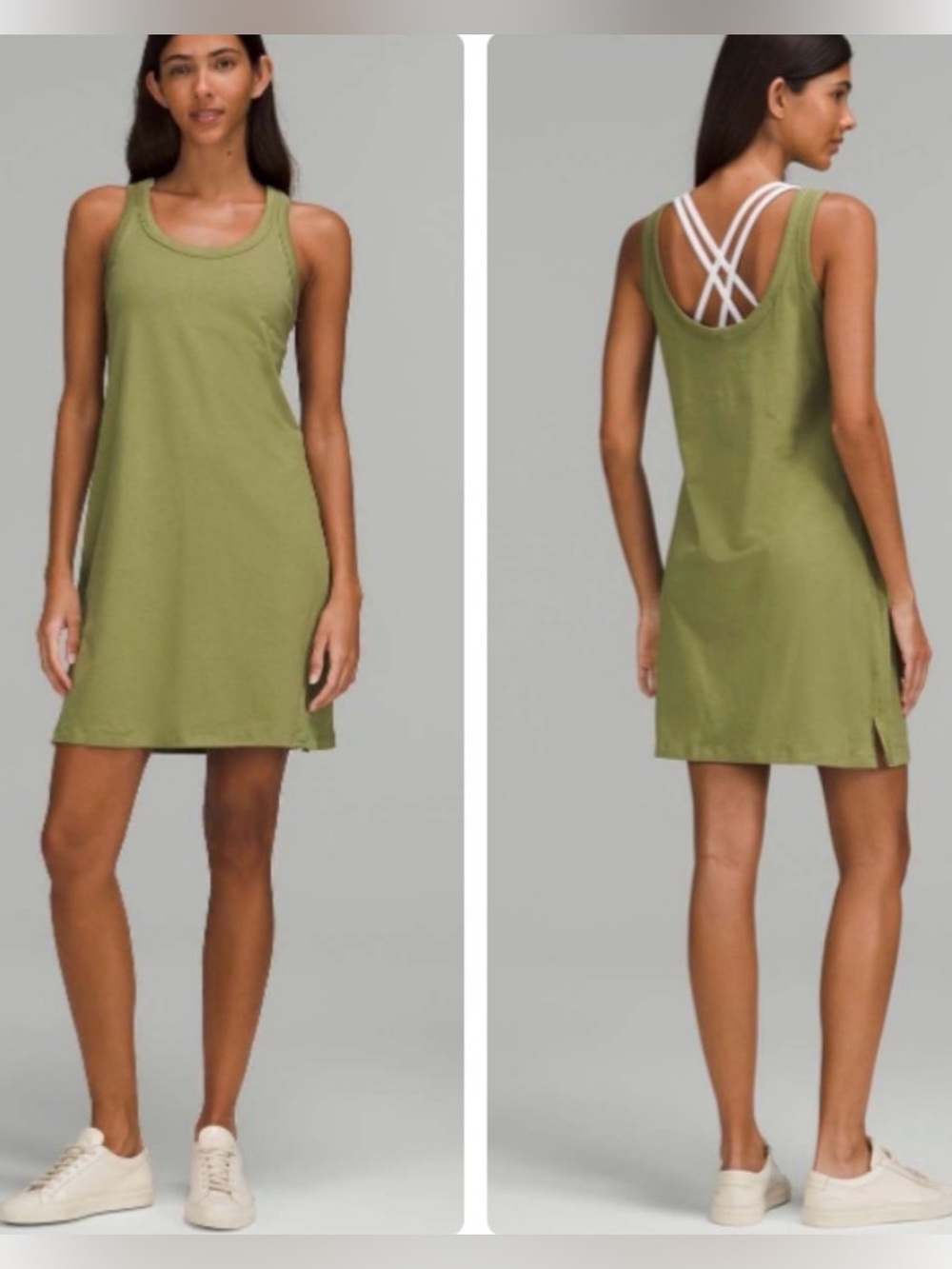 Lululemon Classic-Fit Cotton-Blend Scoop Dress - Bronze Green